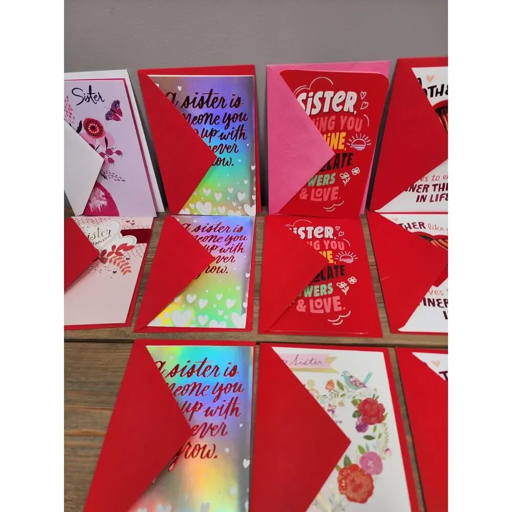 Lot of 14 Hallmark Valentine's day Greeting Cards New Sister Brother